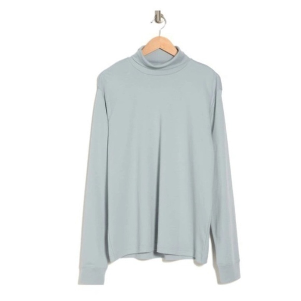 ▶️ JEFF ◀️ The Blake Pima Cotton Turtleneck Sweater In Silver. XL